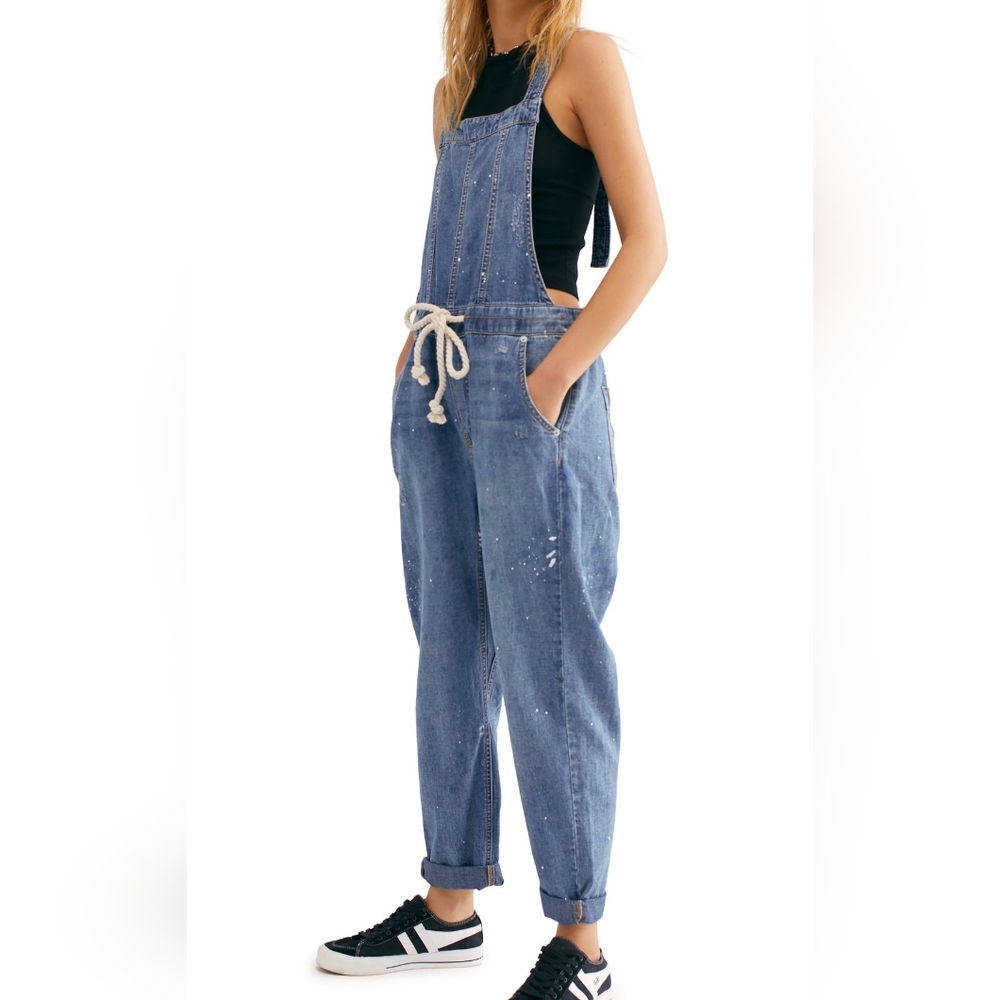 We The Free Jackie Paint Splatter Overalls